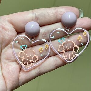 Clear acrylic puppy earrings